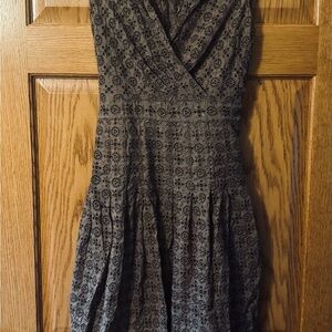Vintage Elegant Brown Lace Dress